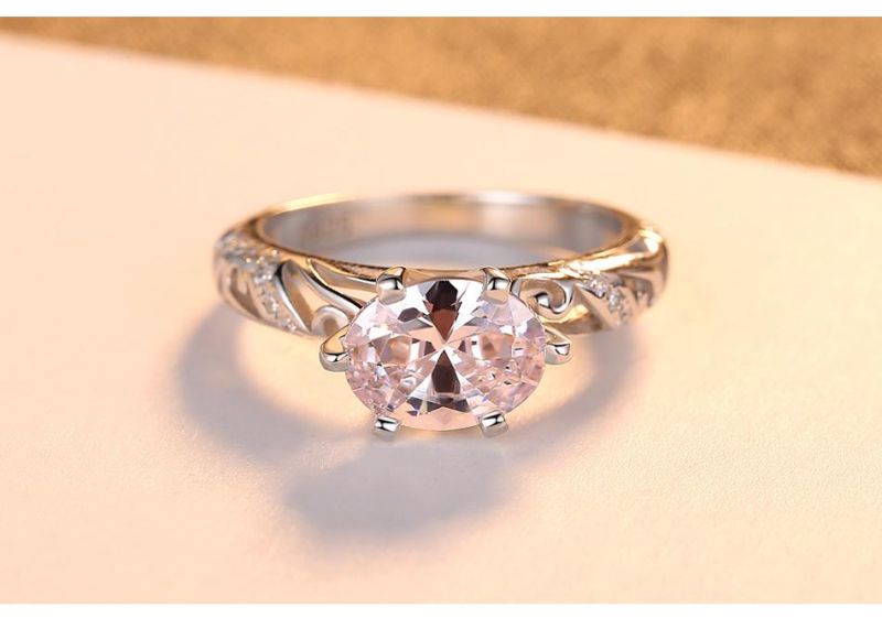 Luxurious Princess Solid 925 Sterling Silver Women Engagement Rings