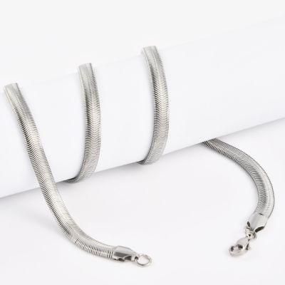 Decoration Fashion Jewelry 24 Inches Silver Necklace Flat Snake Chain Bracelet Anklet Handmade Craft Design