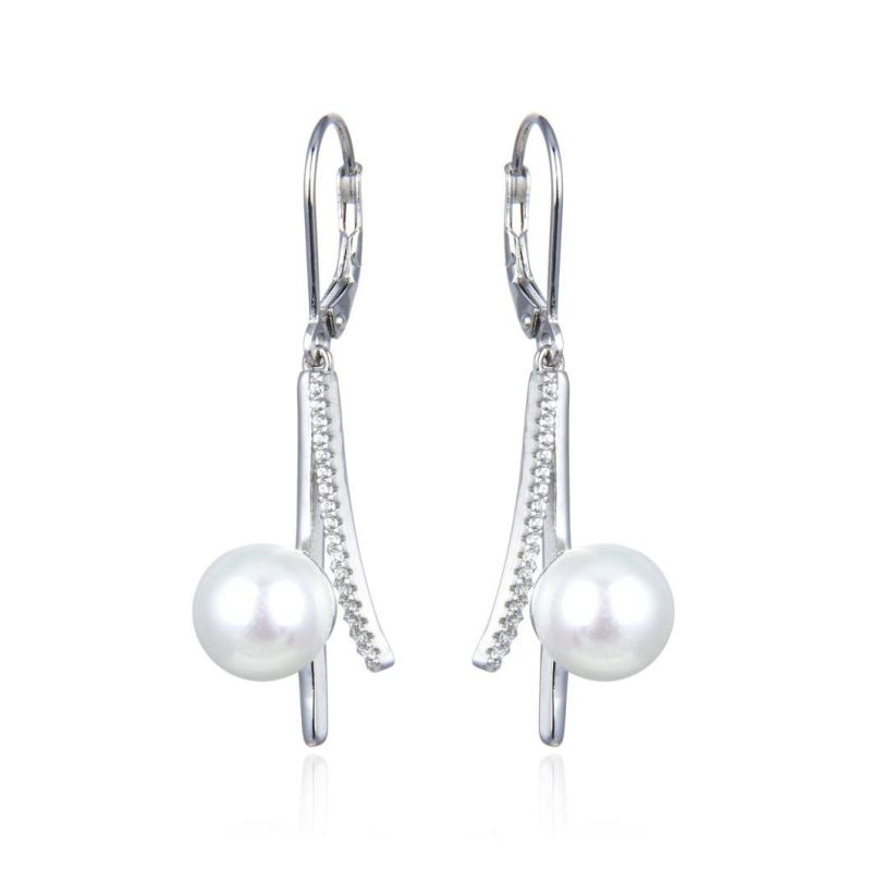 Hot Sale 925 Sterling Silver Pearl French Hook Earring