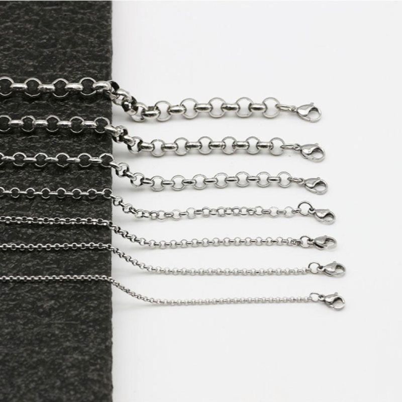 Stainless Steel Round Pearl Chain Interlocking Chain Titanium Steel Pendant Matching Chain Men′s and Women′s Jewelry Necklace Wholesale Ssnl031