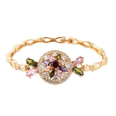 Nice Popular Fashion Design 15K 24K Gold Jewelry Gold Color Bracelet for Women
