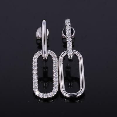 Fashion Round Shape Moissanite Jewelry Unique Large Earrings