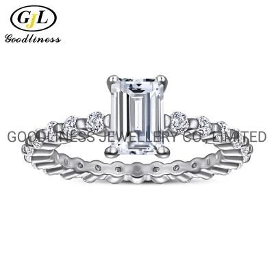 Silver Engagement Wedding Promise Women CZ Diamond Rings for Women