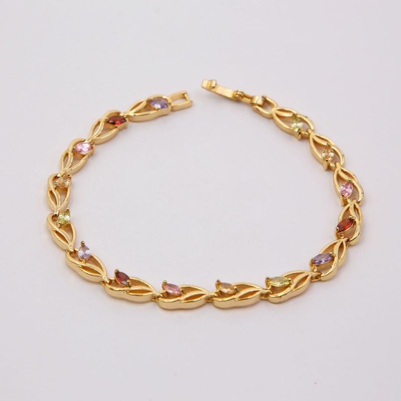 Women Charms Jewelry 18K Gold Plated Chain Charms Bracelet