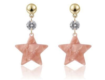 Fashion Jewelry Fancy Star Shape 14K Gold Plating Acrylic Earring for Women