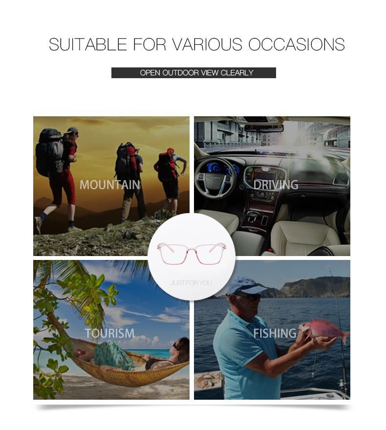 Square Transparent Color Anti-Blue Light Glasses Women′s Light and Comfortable Retro Midin Glasses