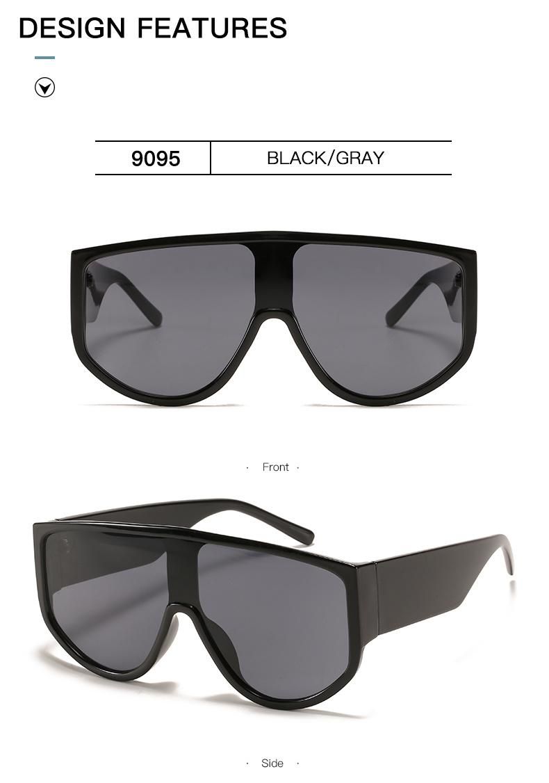 Large Frame One-Piece Sunglasses Female European and American Personality Hip-Hop Bungee Glasses