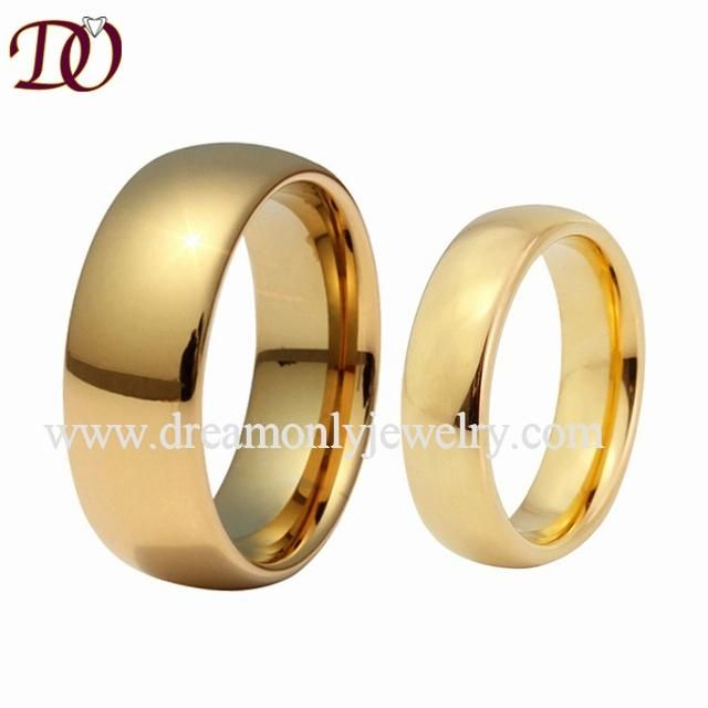 Shiny Tungsten Wedding Band for Men and Women Tungsten Gold Ring