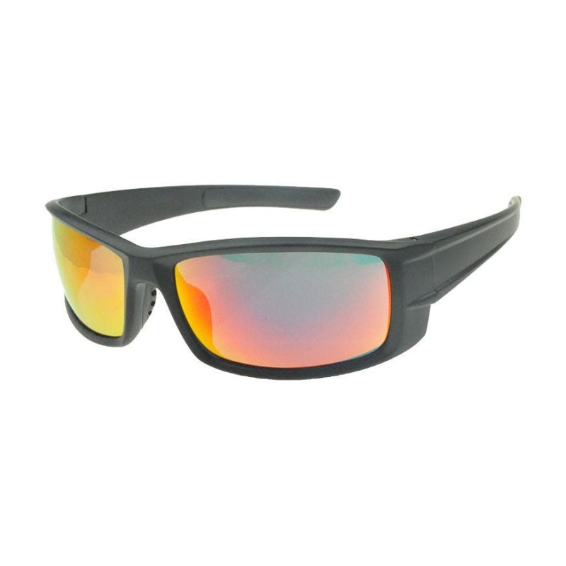 2017 Wrapped All Black Sports Sunglasses with Mirror Lens
