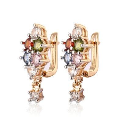 Fashion Costume Women Jewelry 14K 18K Gold Plated Imitation CZ Pearl Hoop Huggie Earring