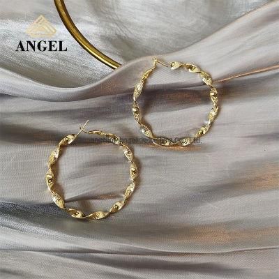 Trendy Women Fashion Accessories Factory Wholesale 925 Sterling Silver 18K Jewellery Gold Plated Fine Hoop Earring