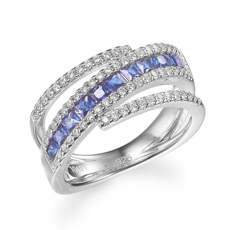 Hot Sale 925 Sterling Silver Rainbow CZ Ring