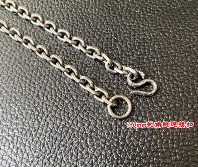 Pure Titanium Necklace O-Chain Ultra-Light Rust-Free Necklace 7mm Personality Chain Retro Men′s and Women′s Single Solid Titanium Chain Tinl2228