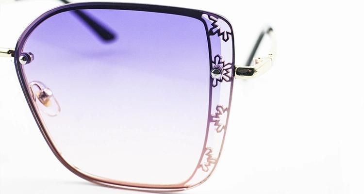 Oversize Carved Custom Logo Ready Women Sunglasses
