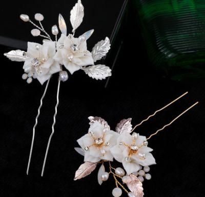 Bridal Wedding Luxury Ceramic Hair Pin Stick Hair Vines Headband Headpiece