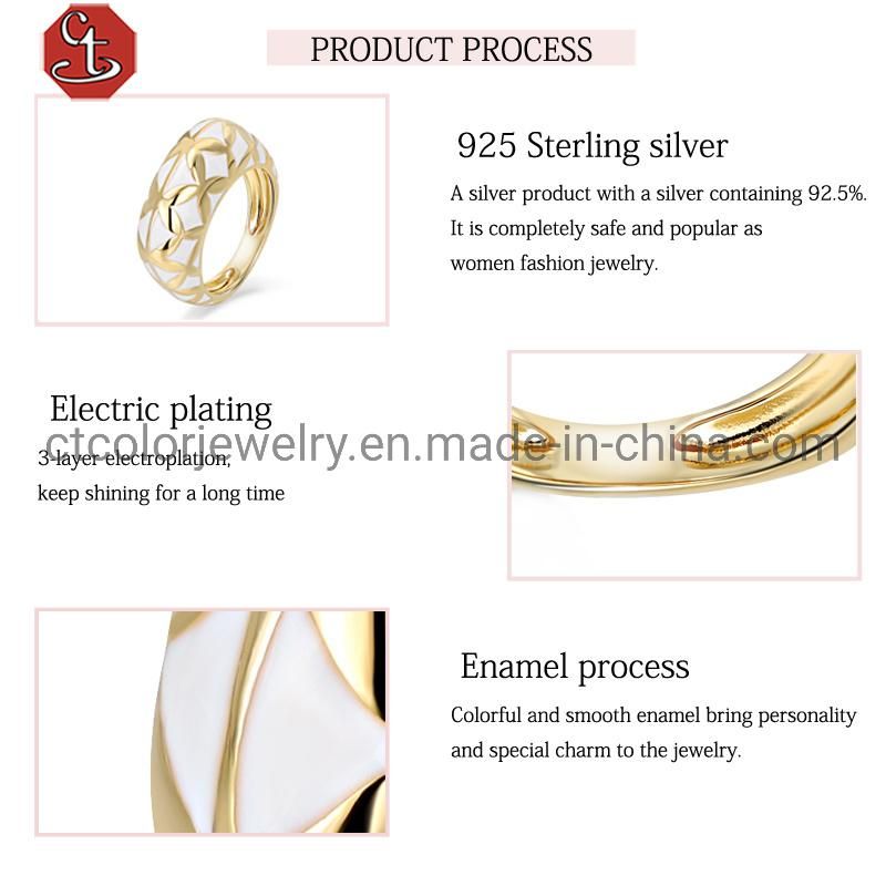 Costume jewelry ring 925 silver Enamel fashion ring for women