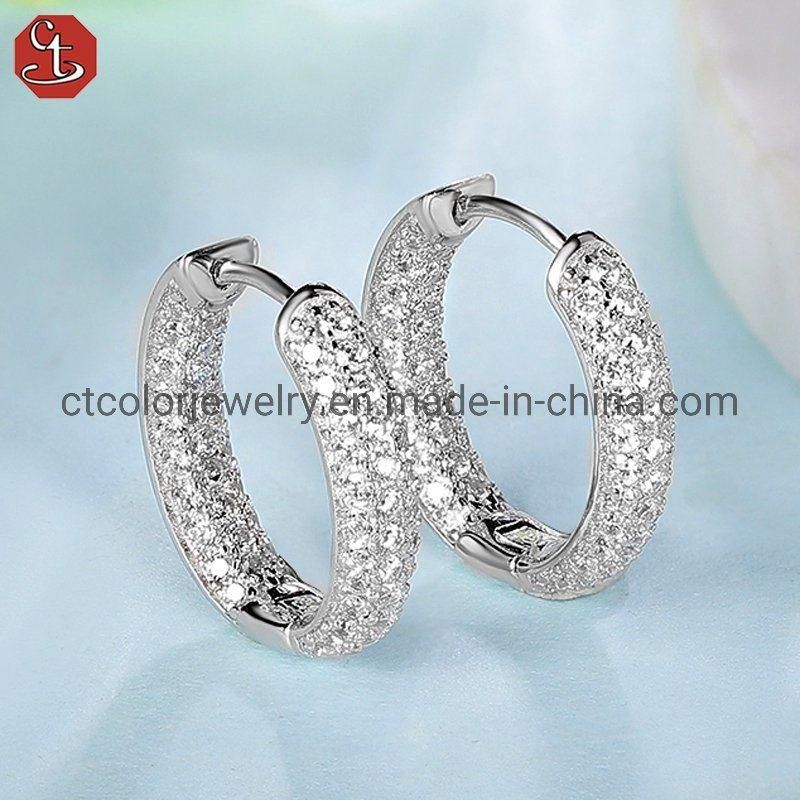 White Cubic Zircon 925 Sterling Silver Earrings Fashion Jewelry for Women