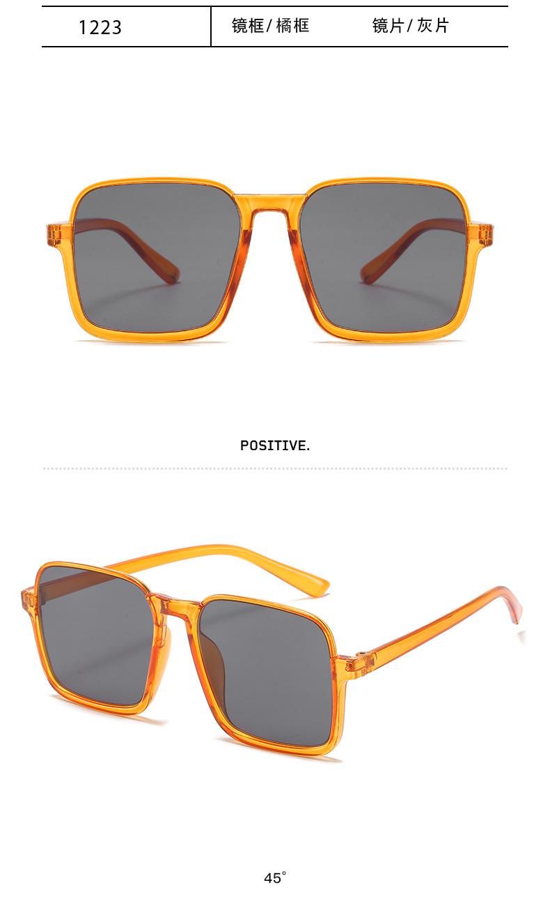 Sunglasses PC Material Lightweight and Comfortable Sunglasses Women Bright Black Plain Glasses