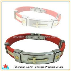 Classic Silicon Bracelet with Embossed Pattern (XXT 10024-2)