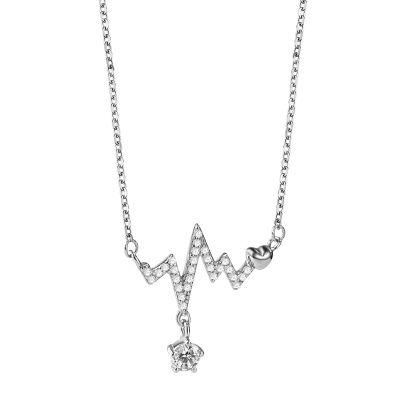 Ins ECG Clavicle Chain Personality Niche Pendant Necklace