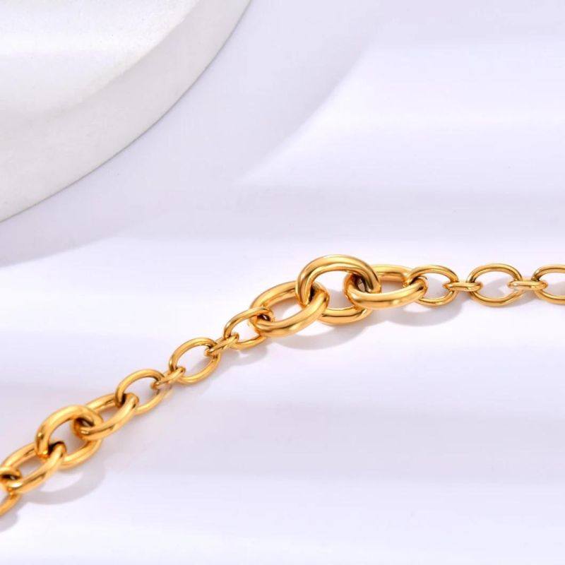 Stainless Steel Jewelry Bracelet for Women Costume Fashion 18K Gold Plated Imitation Charm