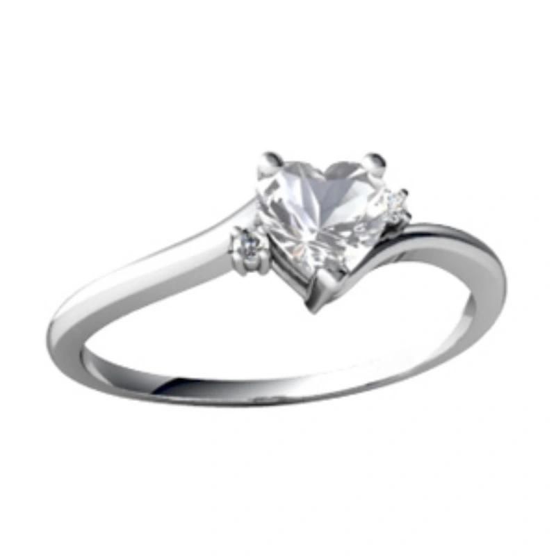 Imitation CZ Stone Three Prong Wedding Ring