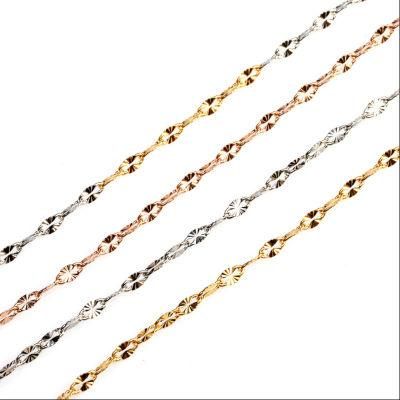 Stainless Steel Fashion Jewelry Tarnish-Free Printed Chain 18K Real Gold Plated Necklace