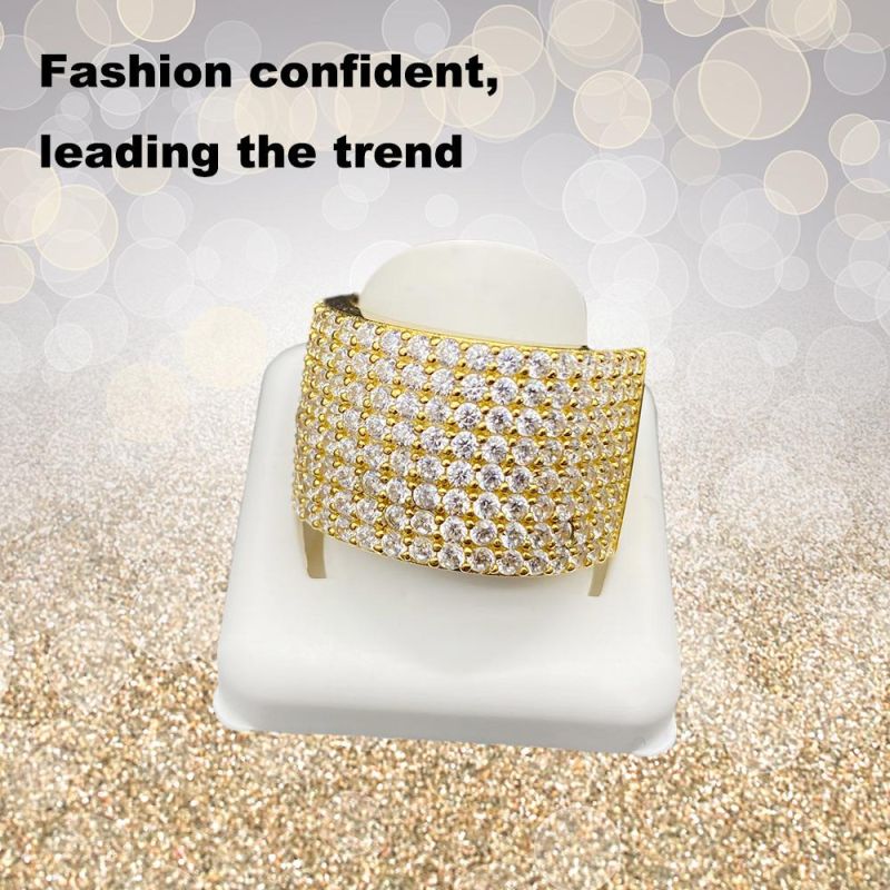 Fashion 18K 14K Gold Plated Silver Wedding Rings Women Finger Rings Man Design Engagement Jewelry