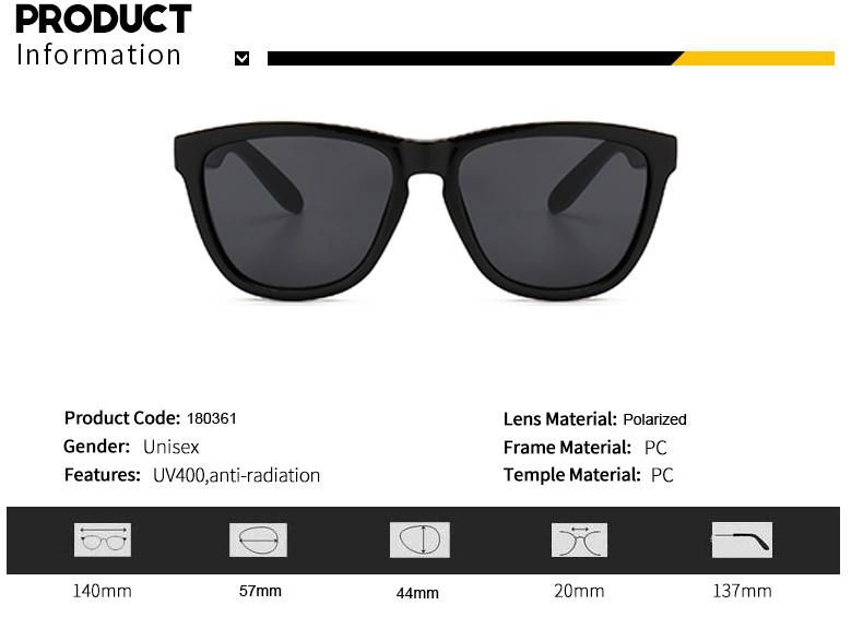 Classic Unisex Style Tac Polarized 100% UVA/UVB Protection Custom Brand Logo with Shatter-Resistant Lens Sunglasses