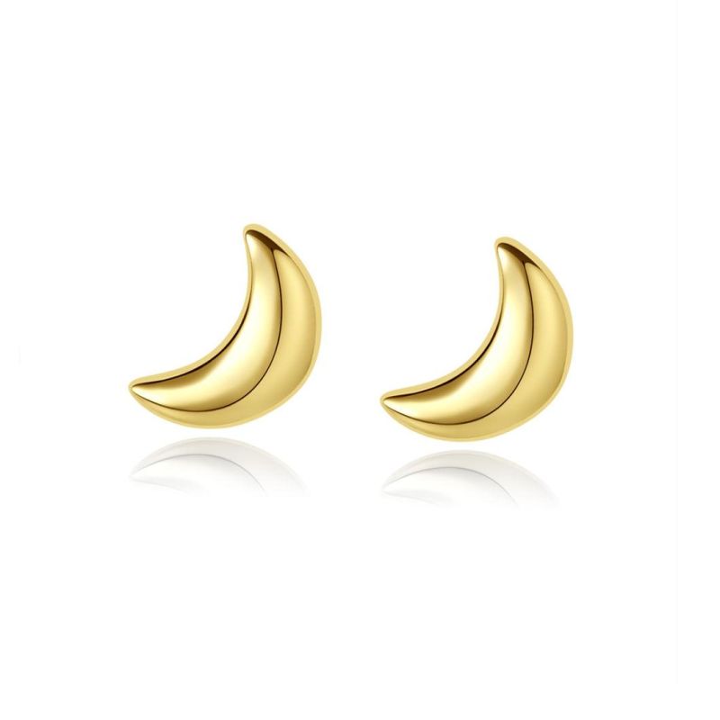 Sterling Silver Earrings Moon Style Jewelry Studs