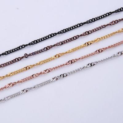 Fashion Jewelry Stainless Steel Jewelry Shiny Embossed Curb Chain