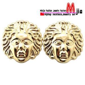 New Celebrity Style Medusa Post Metal Pin Pierced Earring - Xe1075