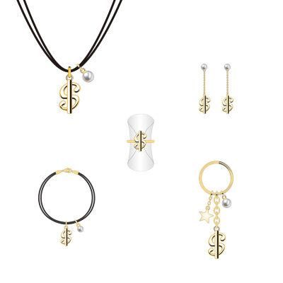 OEM Customized Golden Letter Shape Jewelry Set