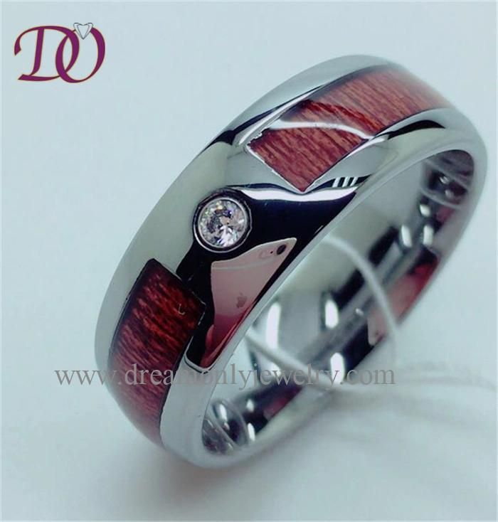 Zircon Stone Tungsten Ring with Stone