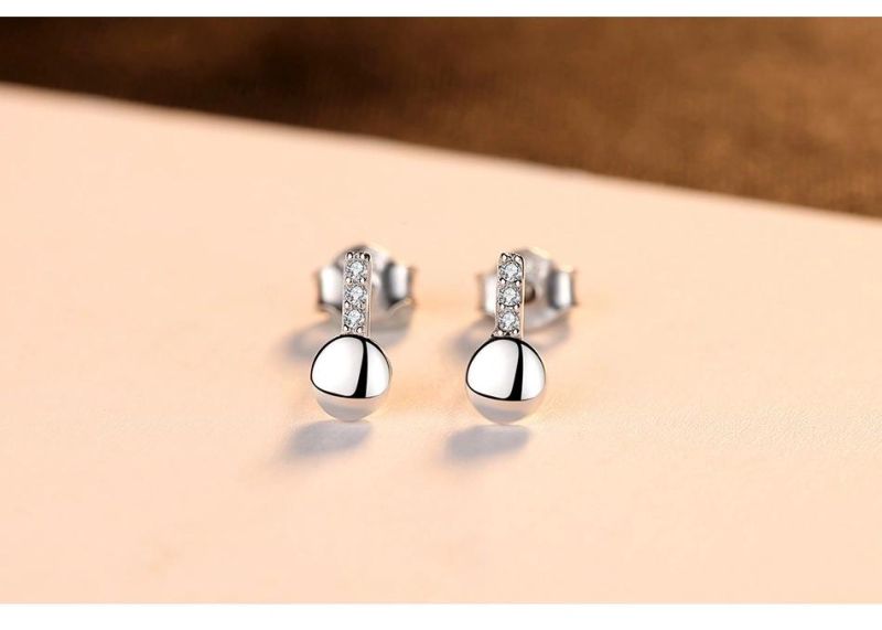 Antibacterial Properties Silver Earrings Small Jewelry for Girl