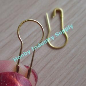 Gold Color Plated Pear Shape Safety Pin for Hang Tag