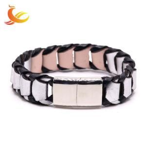 New Women Jewelry Stainless Steel Clasp Genuine Leather Bracelet