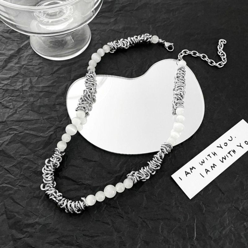 Manufacturer Custom Stainless Steel Jewelry Set High Quality Opal Chain High-End Couple Fashion Necklace Bracelet jewellery Set