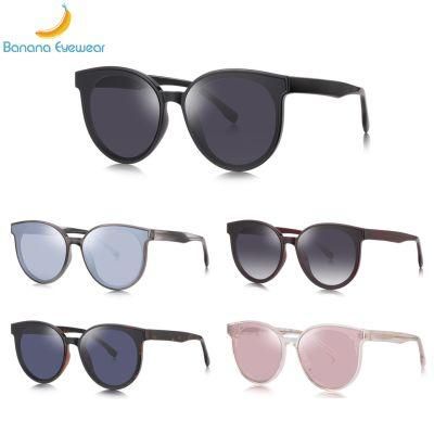 Oversized Retro Round Tr90 Women Sunglasses Low MOQ Ready Goods