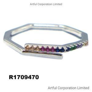 High Quality Rhodium Plating 925 Sterling Silver Ring