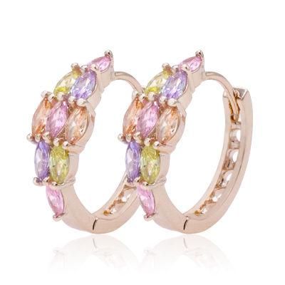 Fashion Women&prime;s Jewelry Delicate Cubic Zirconia Gold Plated Earrings