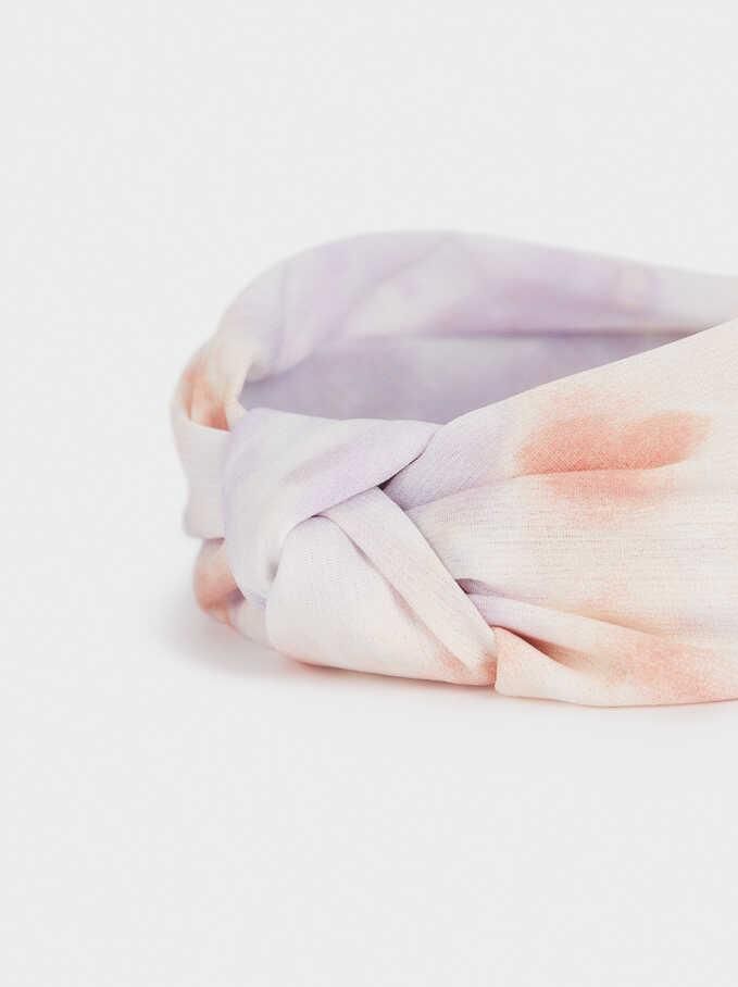 Fashion Women Hair Accessories Tie-Dye Wide Headband with Knot
