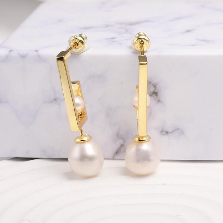 Fashion Accessories 925 Silver Fresh Water Pearl Ball Gold Plated Fashion Jewelry High Quality Jewellery Factory Wholesale Earrings