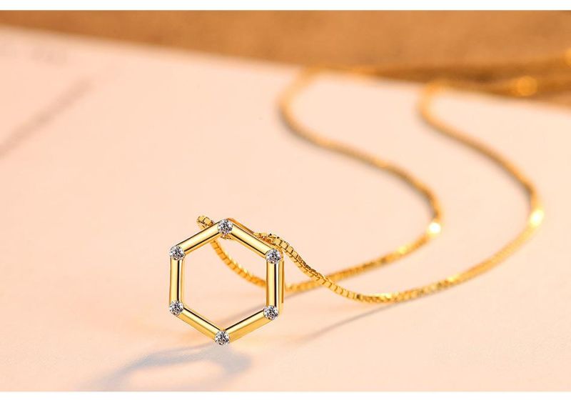 Jewelry Set Sterling Sliver 925 Fashion Hexagon Necklace