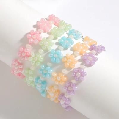 Fashion Jewelry Floral Bracelet Small Daisy Rice Bead Bracelets