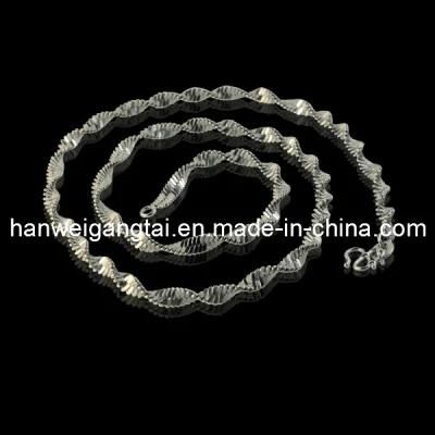 Fashionable Steel Necklace Jewelry, 3.8mm Double Wave Necklce, 316L Steel Chains