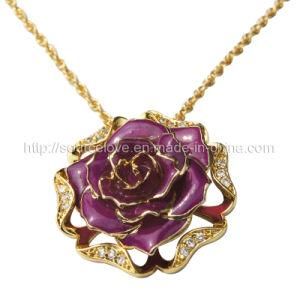 Gift-24k Fashion Gold Rose Necklaces (XL016)