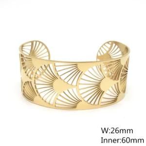 Fashion Jewelry Stainless Steel Cuff Bracelet with Fan 58X27mm