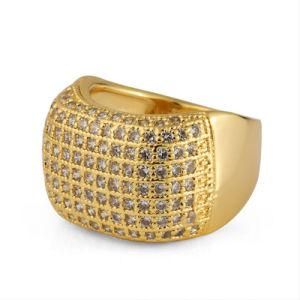 Fashion Stainless Steel Diamond Women Wedding Ring Gold Jewelry