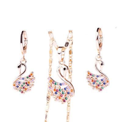Fashion Accessories Costume Jewellry 18K Gold Plated Zircon Jewelry Set with CZ